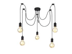 D0631  Dreifa 2m Spider/Multiple Pendant, 5 x E27, Black